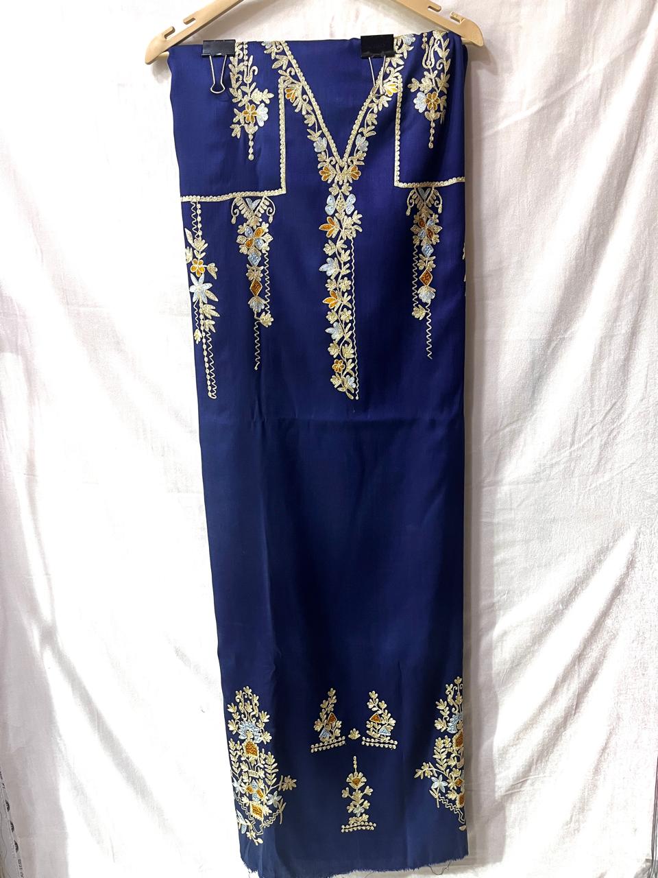 Elegant Khadi Silk All-Over Suit | Machine Aari Work | Without Dupatta KwbFashion