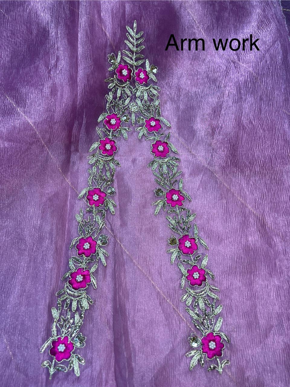 Crash Tissue Kadai Suit – Handwork Shirt & Dupatta with Natural Crape Salwar | Premium SK Brand | Party Wear Punjabi Suit KwbFashion