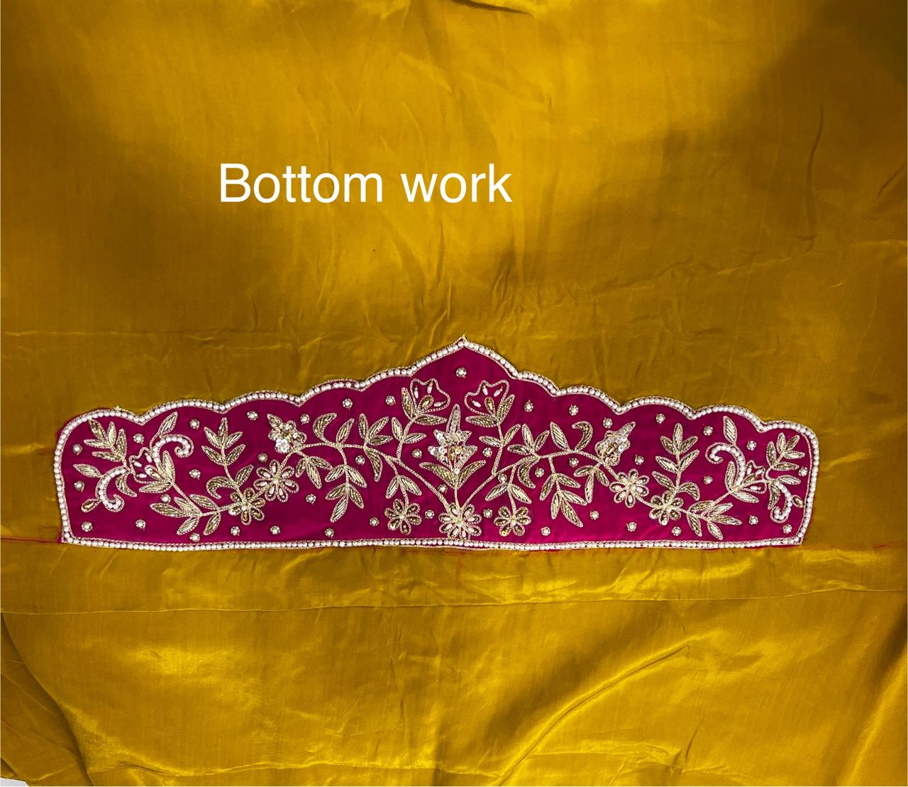 Yellow Khem Kan Brocket Suit | Natural Crape Bottom | Semi Chiffon Dupatta | Full Handwork | Designer SK Fabric KwbFashion