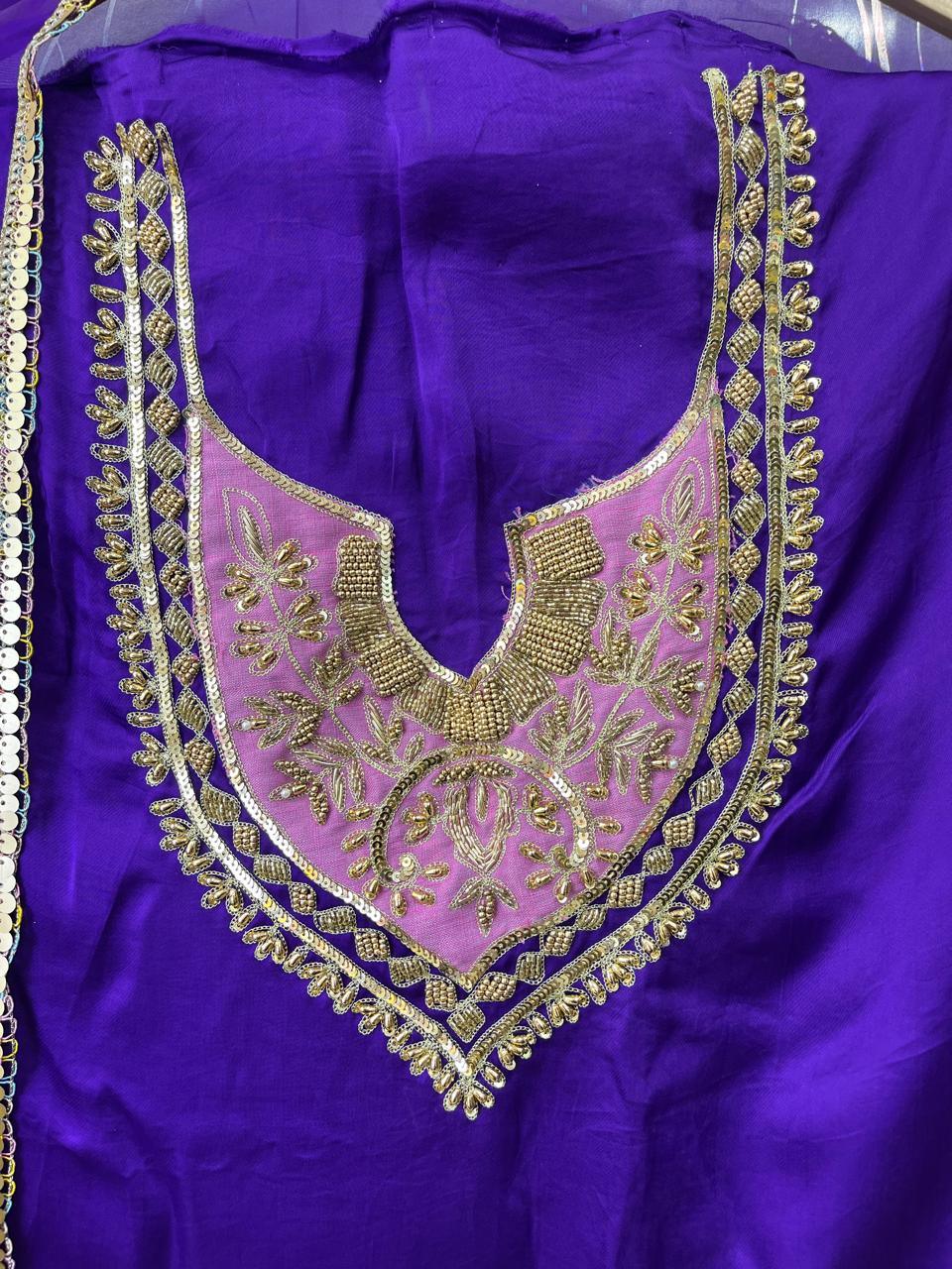 Handmade Kadai Suit | Sattan Silk | Dupatta | Bottom KWB Fashion