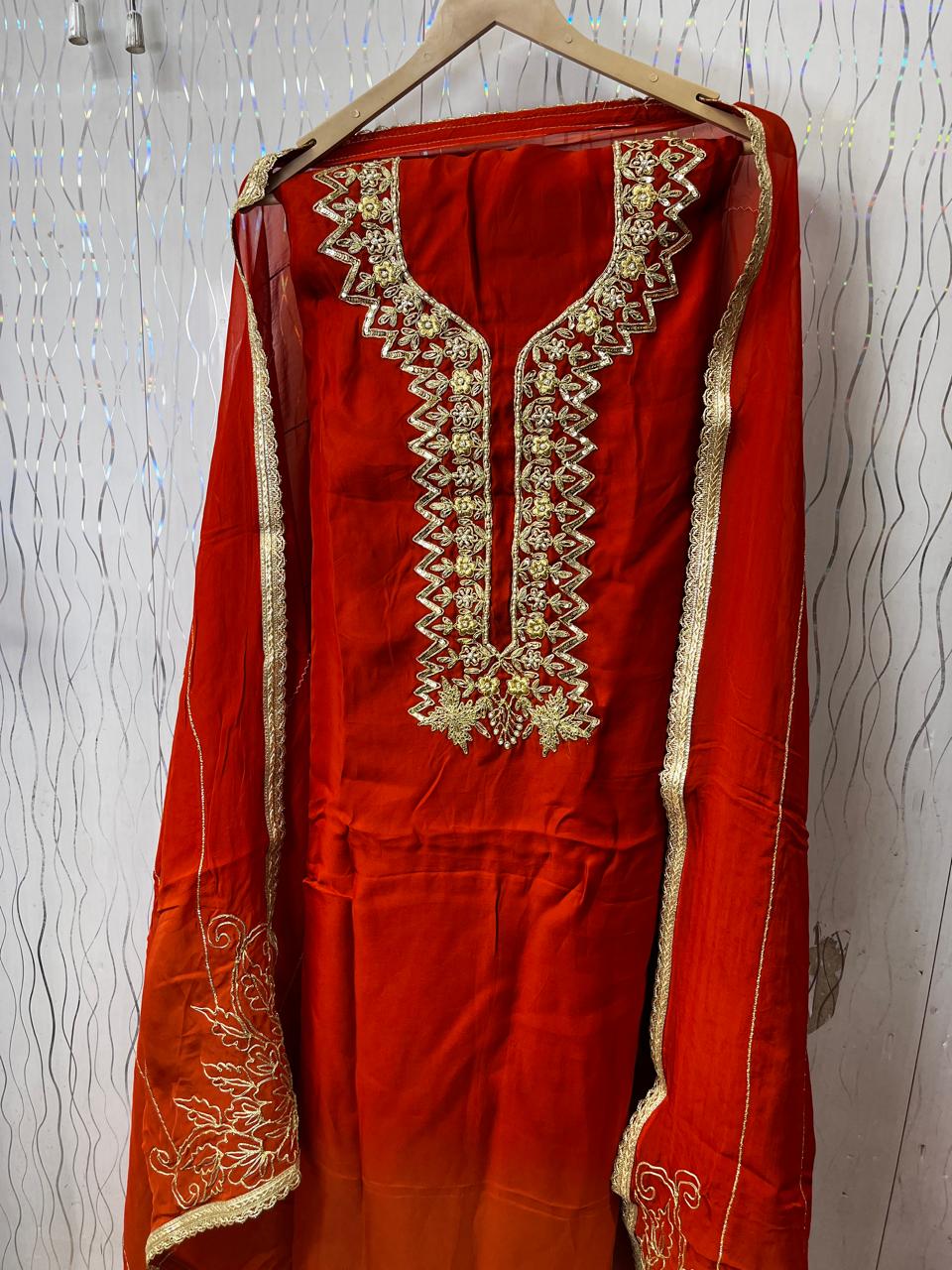 Handmade Kadai Suit | Sattan Silk | Dupatta | Bottom KwbFashion