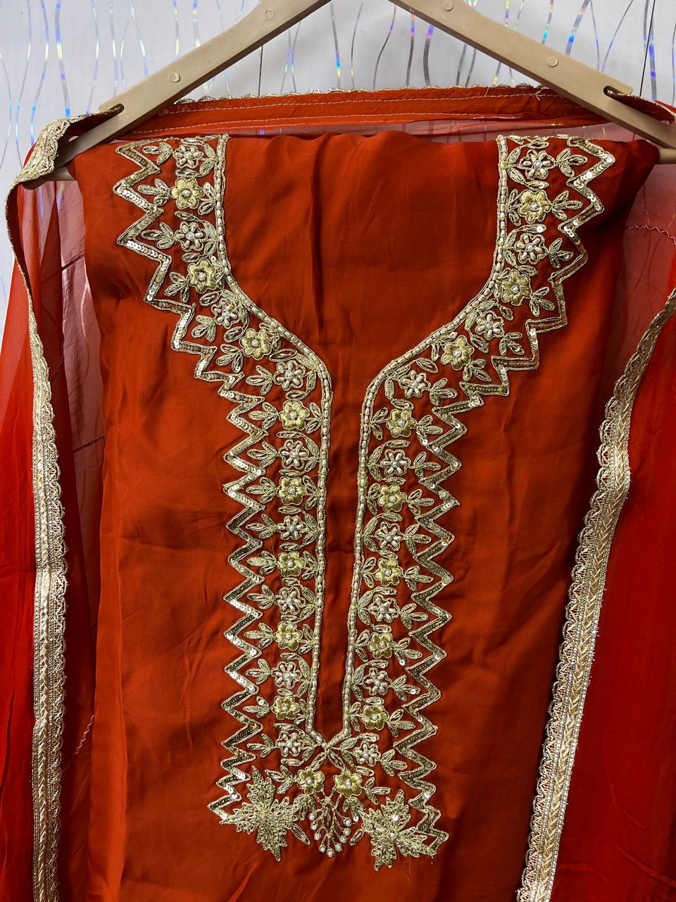Handmade Kadai Suit | Sattan Silk | Dupatta | Bottom KwbFashion