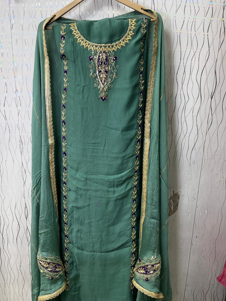 Handmade Kadai Suit | Sattan Silk | Dupatta | Bottom KWB Fashion