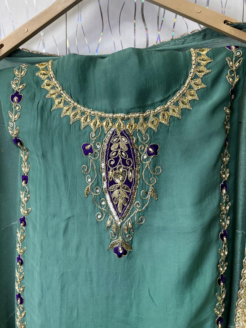 Handmade Kadai Suit | Sattan Silk | Dupatta | Bottom KWB Fashion