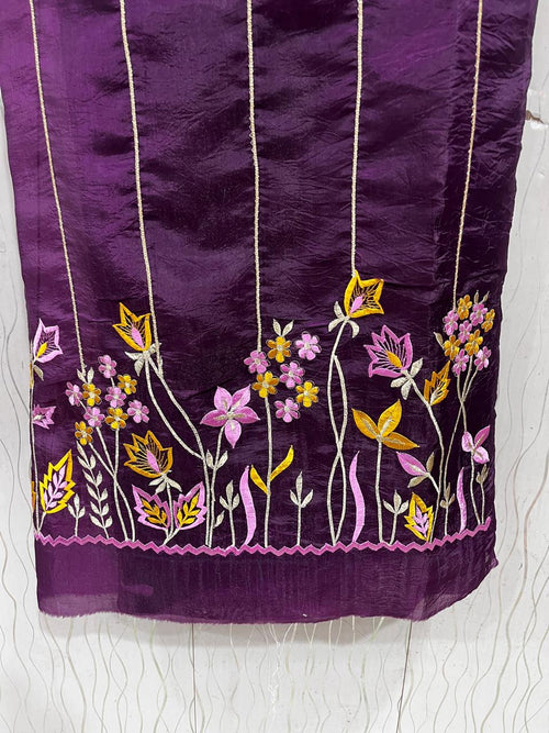 Crush TIssue | Machine Work | Unstitched Pure Elegant Punjabi Suit KwbFashion