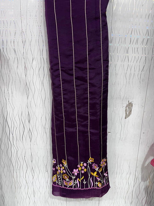 Crush TIssue | Machine Work | Unstitched Pure Elegant Punjabi Suit KwbFashion