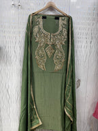 Shimmer Crush Fabric Full Suit | Puthi Dori Handwork | Bottom & Dupatta Included | SK Fabric KWB Fashion
