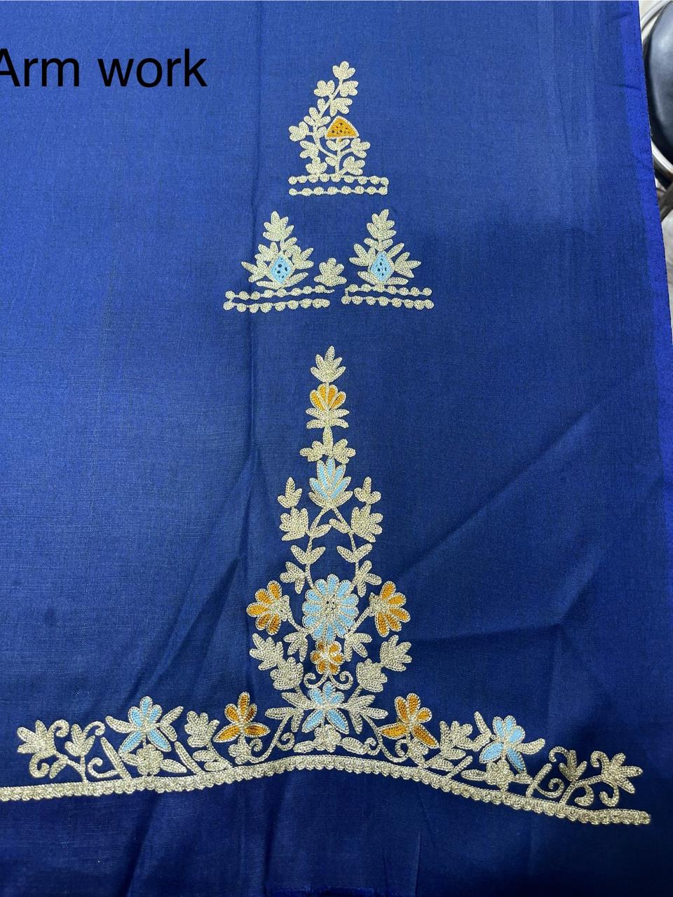 Elegant Khadi Silk All-Over Suit | Machine Aari Work | Without Dupatta KwbFashion