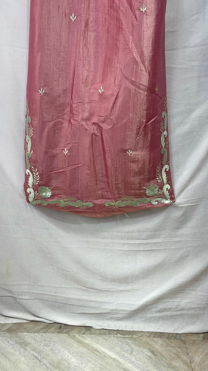Glass Tissue Full Suit with Dupatta | Elegant Machine Puff Work | Festive & Party Wear KwbFashion