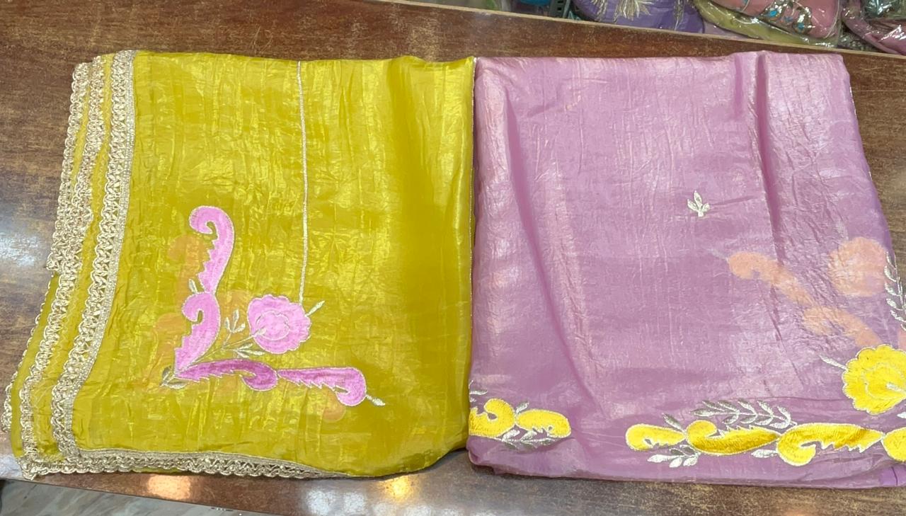 Glass Tissue Full Suit with Dupatta | Elegant Machine Puff Work | Festive & Party Wear KwbFashion