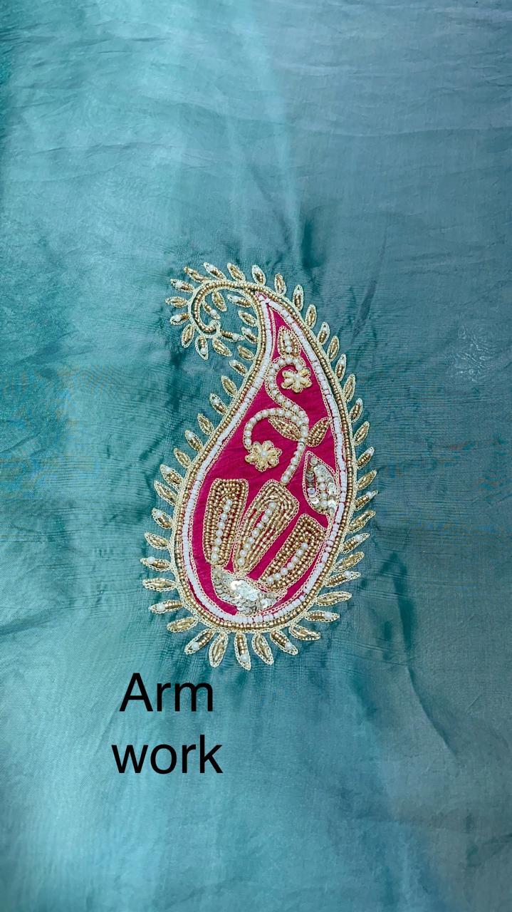 Velvet Silk All Over Suit with Exquisite Handwork KwbFashion