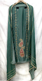 Velvet Silk All Over Suit with Exquisite Handwork KwbFashion