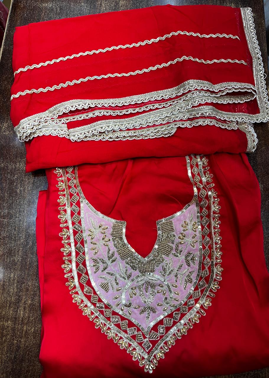 Handmade Kadai Suit | Sattan Silk | Dupatta | Bottom KWB Fashion
