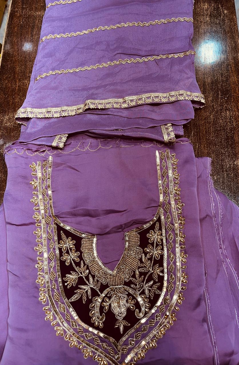 Handmade Kadai Suit | Sattan Silk | Dupatta | Bottom KWB Fashion