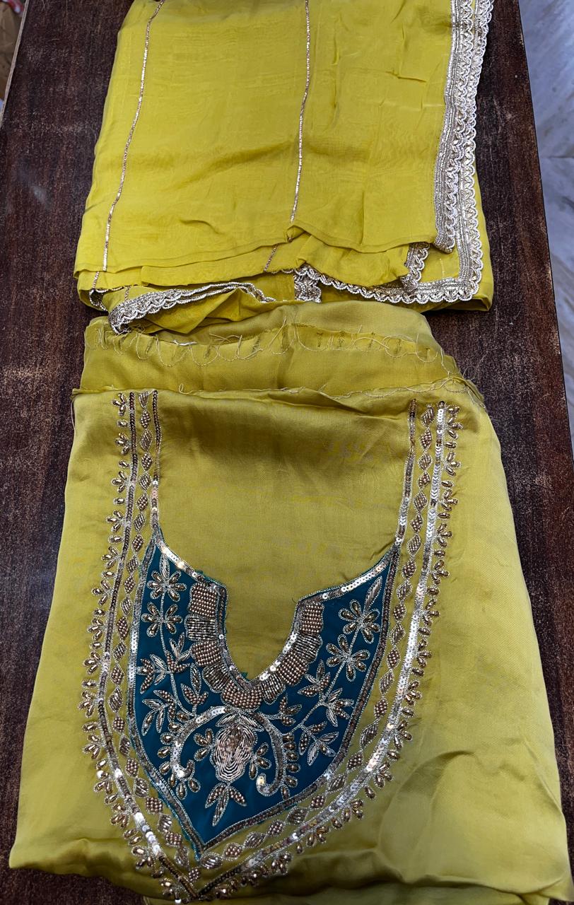 Handmade Kadai Suit | Sattan Silk | Dupatta | Bottom KWB Fashion
