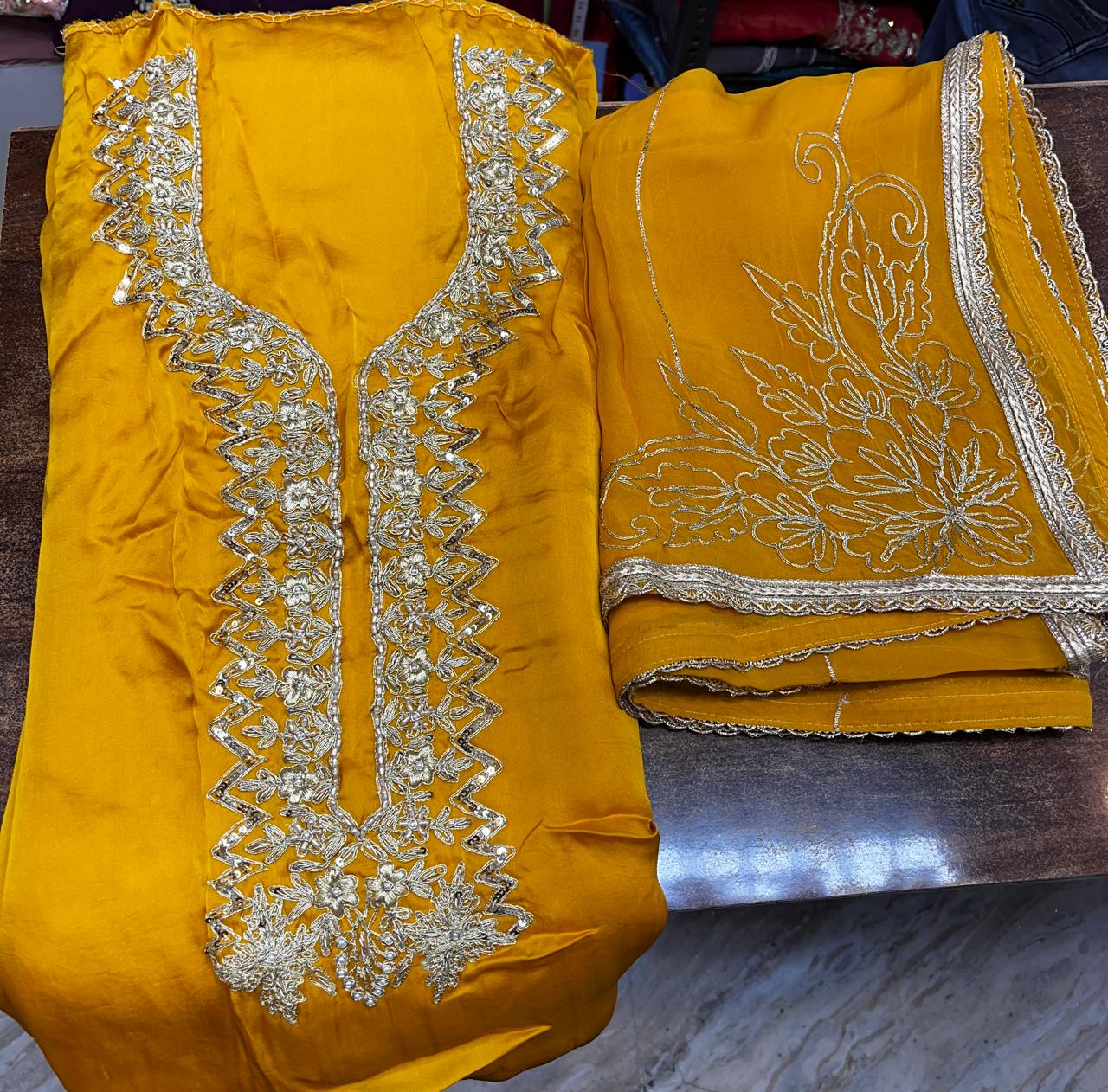Handmade Kadai Suit | Sattan Silk | Dupatta | Bottom KwbFashion
