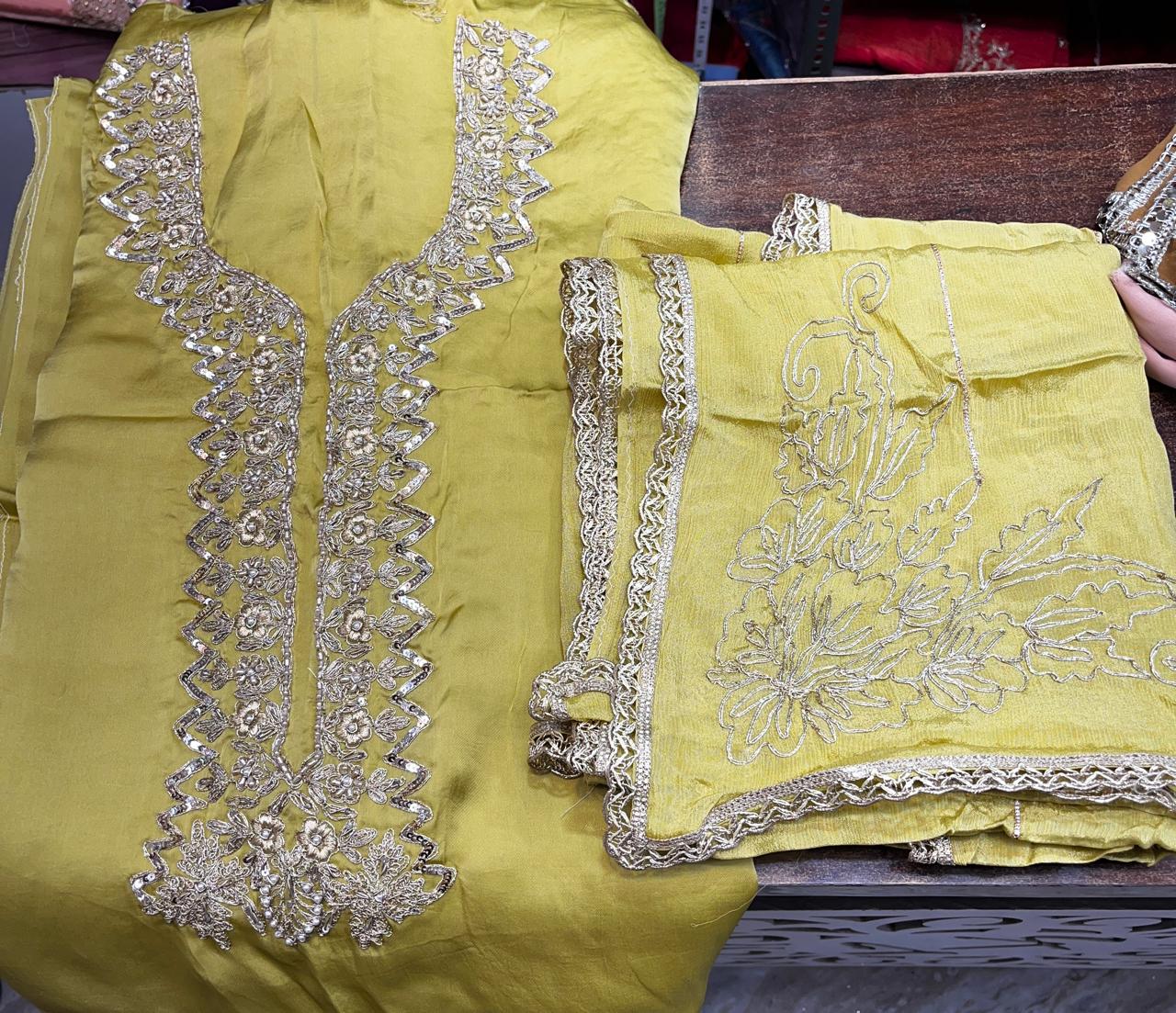 Handmade Kadai Suit | Sattan Silk | Dupatta | Bottom KwbFashion