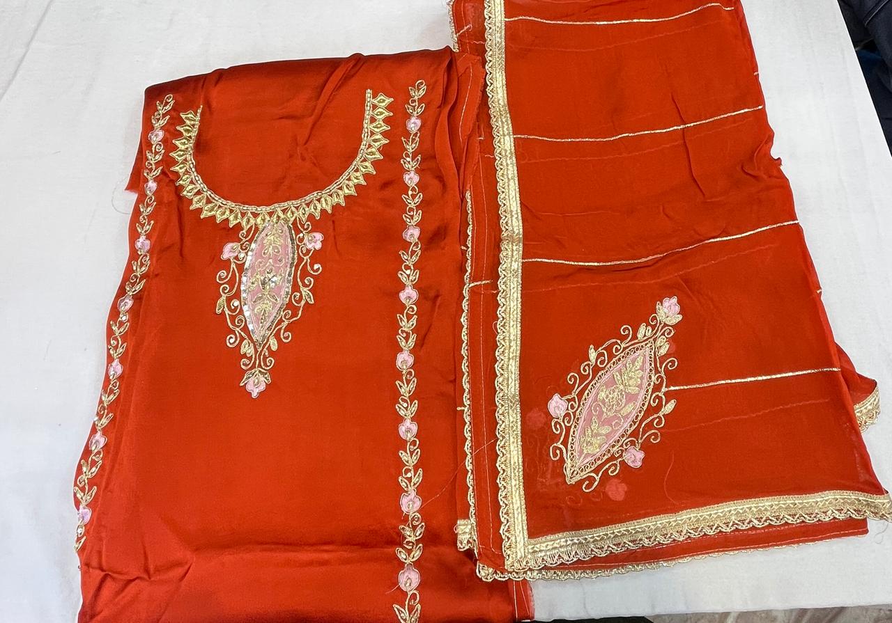 Handmade Kadai Suit | Sattan Silk | Dupatta | Bottom KWB Fashion