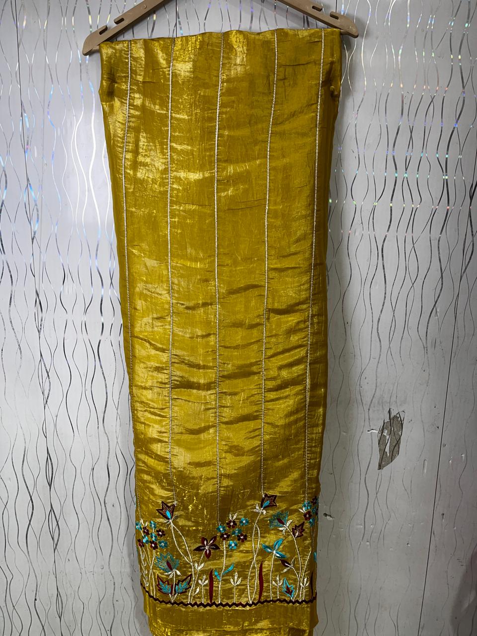Crush TIssue | Machine Work | Unstitched Pure Elegant Punjabi Suit KwbFashion