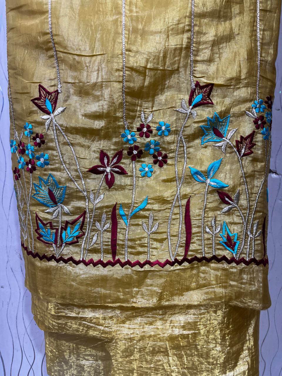 Crush TIssue | Machine Work | Unstitched Pure Elegant Punjabi Suit KwbFashion