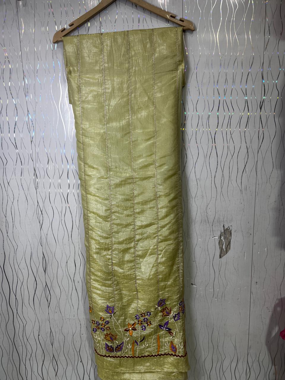 Crush TIssue | Machine Work | Unstitched Pure Elegant Punjabi Suit KwbFashion