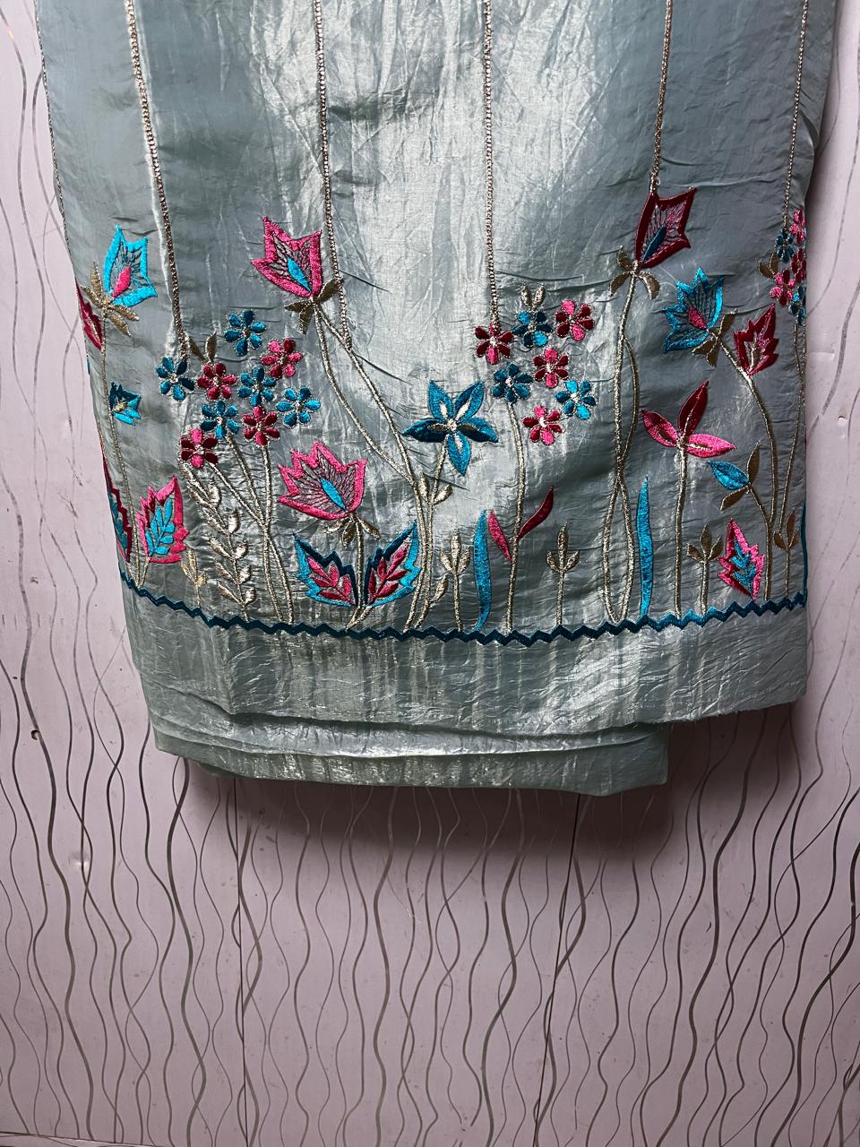 Crush TIssue | Machine Work | Unstitched Pure Elegant Punjabi Suit KwbFashion