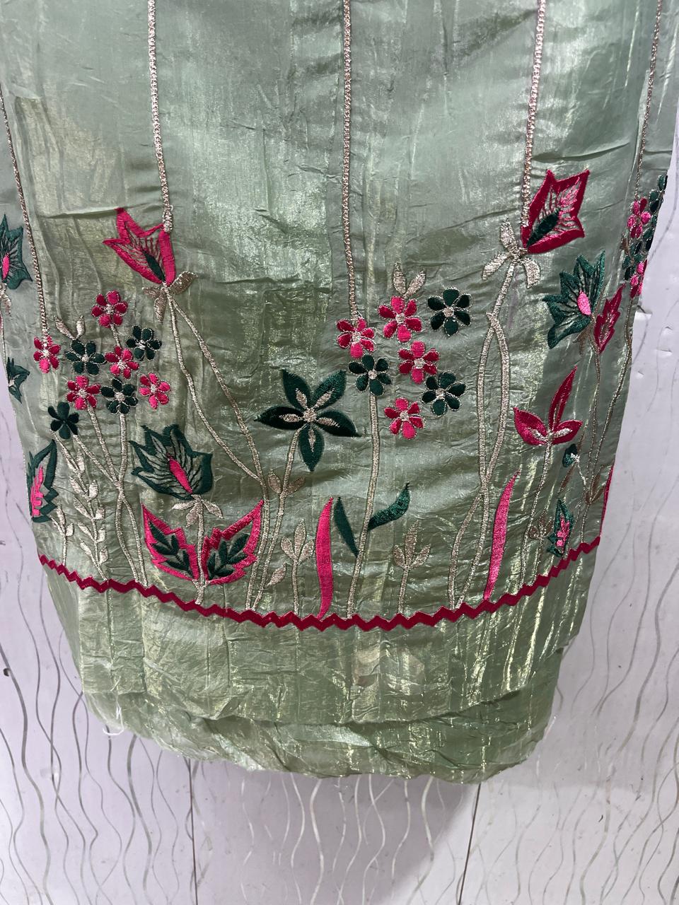 Crush TIssue | Machine Work | Unstitched Pure Elegant Punjabi Suit KwbFashion