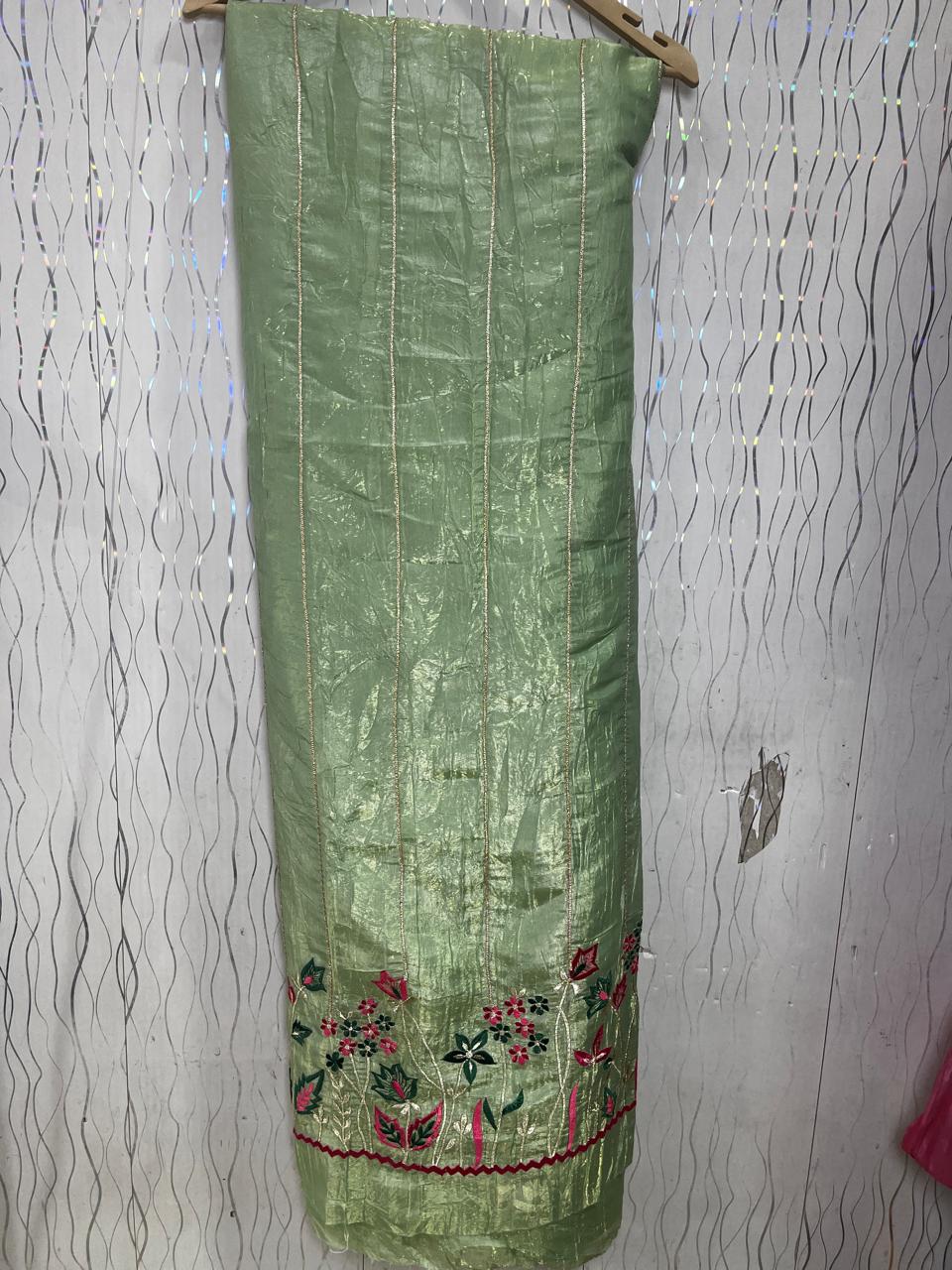 Crush TIssue | Machine Work | Unstitched Pure Elegant Punjabi Suit KwbFashion