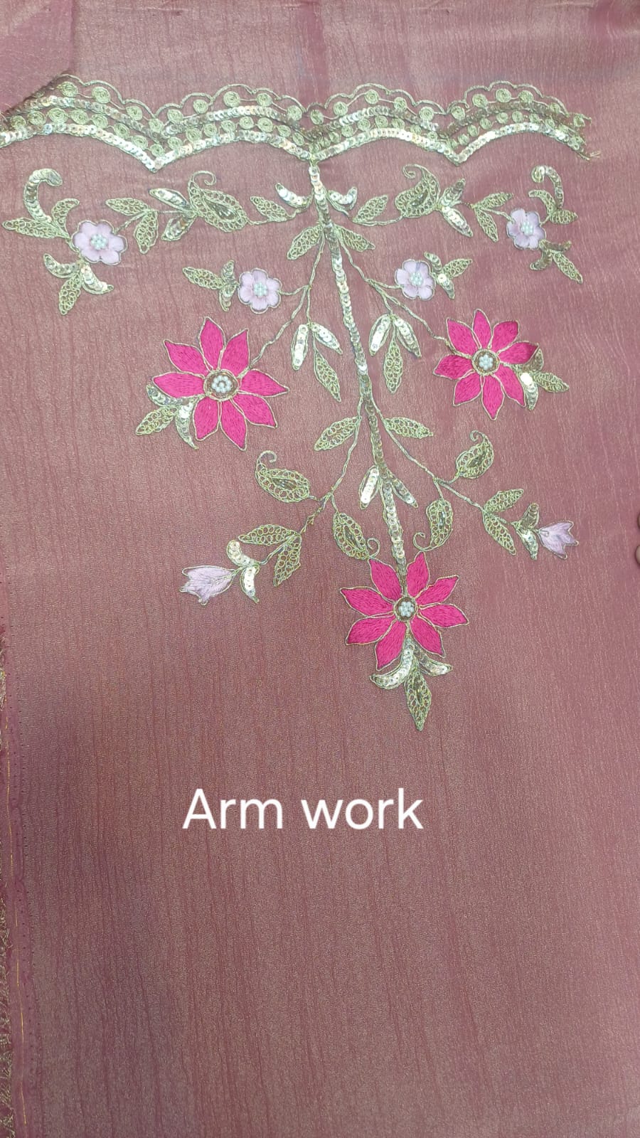Shimmer Crush Fabric Full Suit | Puthi Dori Handwork | Bottom & Dupatta Included | SK Fabric KWB Fashion