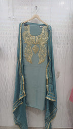 Shimmer Crush Fabric Full Suit | Puthi Dori Handwork | Bottom & Dupatta Included | SK Fabric KWB Fashion
