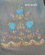 Shimmer Crush Fabric Full Suit | Puthi Dori Handwork | Bottom & Dupatta Included | SK Fabric KWB Fashion